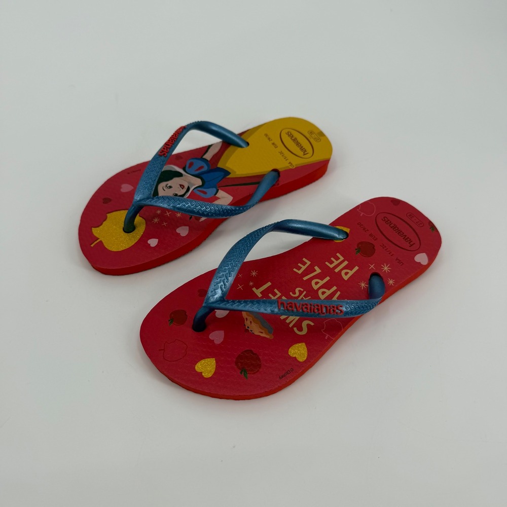 Havaianas Disney Snow White Red Flip Flops Girls Size 11/12C Sweet As Apple Pie
